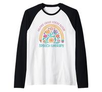 Helping Little Voices Bloom Speech Therapy Speech Therapist Raglan Baseball Tee