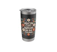 Helping Tiny Humans Do Big Things Retro Teacher Preschool Stainless Steel Insulated Tumbler