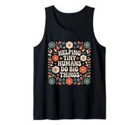 Helping Tiny Humans Do Big Things Retro Teacher Preschool Tank Top