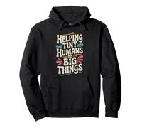 Helping Tiny Humans Do Big Things Sped Teacher Funny Groovy Pullover Hoodie