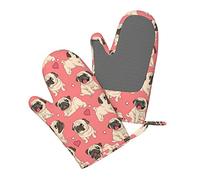 Helpless Puppy Silicone Oven Mitts, 1 Pair, Heat Resistant Non Slip Kitchen Mittens for Baking, Cooking, BBQ
