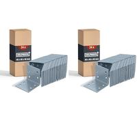 HELPMATE - 24 Pieces of Perforated Angle Brackets 40x40x40 mm - Angle connectors electroplated & Blue passivated - Wood connectors with Excellent Corrosion Protection - Corner Braces Brackets