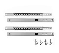 Helpmate Groove Drawer Runners 17 mm Length 182 mm 2 Pairs Set of 4 Ball Extension Drawer Runners Rail System Drawer Guide Partial Extension Steel Galvanised Silver Includes Mounting Material