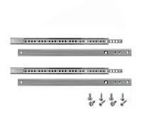 Helpmate Groove Drawer Runners 17 mm Length 310 mm 2 Pairs Set of 4 Ball Extension Drawer Runners Rail System Drawer Guide Partial Extension Steel Galvanised Silver Includes Mounting Material