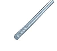 HELPMATE M6 x 330 mm Galvanised Steel Threaded Rod - Pack of 10 Threaded Rod with Metric Full Thread - Threaded Screw with Strength Class 4.8, DIN 976