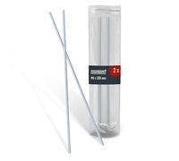 HELPMATE M6 x 330 mm Galvanised Steel Threaded Rod - Pack of 2 Threaded Rod with Metric Full Thread - Threaded Screw with Strength Class 4.8, DIN 976