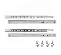 HELPMATE Nut Drawer Slide 27 mm Length 246 mm 2 Pairs 4-Piece Set Ball Bearing Slide Drawer Slide Rail System Drawer Guide Partial Extension Galvanized Steel Silver incl. mounting Hardware