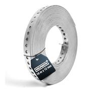 HELPMATE - Perforated Metal Strip 10 m - Sendzimir galvanised Steel - Width 12 mm, Thickness 0.8 mm - High Quality zinc-Coated Perforated Belt - for Building Construction, Workshop, DYI Projects
