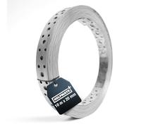HELPMATE - Perforated Metal Strip 10 m - Sendzimir galvanised Steel - Width 20 mm, Thickness 0.8 mm - High Quality zinc-Coated Perforated Belt - for Building Construction, Workshop, DYI Projects