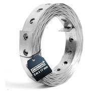 HELPMATE - Perforated Metal Strip 3 m - Sendzimir galvanised Steel - Width 17 mm, Thickness 0.8 mm - High Quality zinc-Coated Perforated Belt - for Building Construction, Workshop, DYI Projects