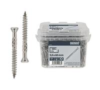 HELPMATE Premium Patio Screws 5x60 Stainless Steel A2 Rustproof,Pack of 500 Plank Screws + 2 T25 Bits,T-Star Plus, Milling Ribs, Torx, Countersunk Head, Cut Tip,Stainless Steel Screws for Outdoor Use