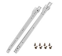 HELPMATE Roller Slide 350 mm 1 Pair 2-Piece Set Rail Drawer Rail Drawer Pull-Out Rail System Drawer Partial Extension White incl. Mounting Hardware