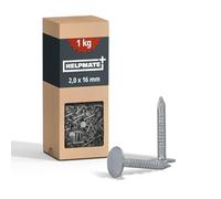 HELPMATE Roofing Felt Nails 2.0 x 16 mm Mechanical Galvanised - 1 kg Roofing Felt Pins Type B - Roofing Felt Nails DIN 1160 B - Roofing Nails Ideal for Roofing Felt, Plastic Tarpaulins & Slate Panels