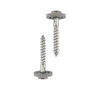 HELPMATE Spengler Screws 4.5 x 25 mm, Pack of 50, DIN 7995, A2 Stainless Steel, T20, DIN 7995, Roofing Screws, Pan Head with Washer and EPDM Sealing Washer, Silver, 4.5 x 25 mm