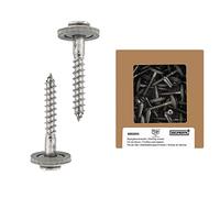 HELPMATE Spengler Screws 4.5 x 35 mm, Pack of 50, DIN 7995, Stainless Steel A2, PZ2, DIN 7995, Roofing Screws, Rounded Head with Washer and EPDM-Di, Silver, 4.5 x 35 mm