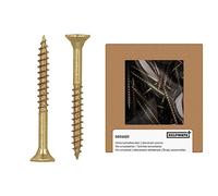 HELPMATE Universal Countersunk Screws 4.0 x 40 Yellow Passivated Wood Screws with T-Drive and Partial Thread Pack of 225