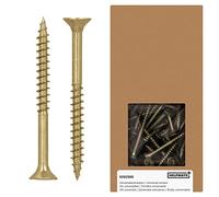 HELPMATE Universal Countersunk Screws 4.5 x 50 Yellow Passivated Wood Screws with PZ 2 Drive and Partial Thread Chipboard Screws for Indoor and Protected Outdoor Use