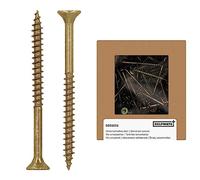 HELPMATE Universal Countersunk Screws 4.5 x 60 Yellow Passivated Wood Screws with T-Drive and Partial Thread Pack of 125