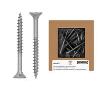 HELPMATE - Universal Wood Screws, Countersunk Head, 5.0 x 50 mm, Stainless Steel A2, Pack of 125, PZ 2 Drive, Partial Thread, Indoor/Outdoor