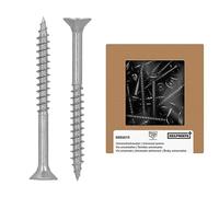 HELPMATE - Universal Countersunk Wood Screws 4.5 x 50, Pack of 150, Stainless Steel A2, T-Drive, Partial Thread, Rustproof, Indoor/Outdoor