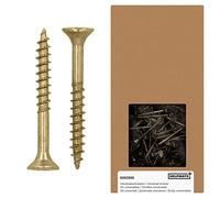 HELPMATE - Universal screws, countersunk head, 3.5x30, yellow passivated - 800 pieces Wood screws with PZ 2 drive and partial thread - Chipboard screws for indoor use and protected outdoor areas