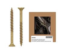 HELPMATE - Universal screws, countersunk head, 3.5x40, yellow passivated - 300 pieces Wood screws with T-drive and partial thread - Chipboard screws for indoor use and protected outdoor areas