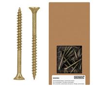 HELPMATE - Universal Screws Countersunk Head 4.0 x 50 Yellow Passivated - Pack of 400 Wood Screws with PZ 2 Drive and Partial Thread - Chipboard Screws for Indoor and Protected Outdoor Use