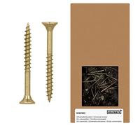 HELPMATE - Universal screws, countersunk head, 4.0x40, yellow passivated - 450 pieces Wood screws with PZ 2 drive and partial thread - Chipboard screws for indoor use and protected outdoor areas
