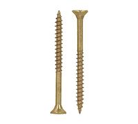 HELPMATE - Universal screws, countersunk head, 4.0x50, yellow passivated - 400 pieces Wood screws with T-drive and partial thread - Chipboard screws for indoor use and protected outdoor areas