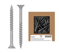 HELPMATE - Universal screws, countersunk head, 4.5x50, stainless steel A2, rustproof - 150 pieces Wood screws with PZ 2 drive and partial thread - Chipboard screws for indoor and outdoor use