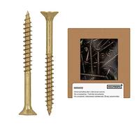 HELPMATE - Universal screws, countersunk head, 4.5x50, yellow passivated - 150 pieces Wood screws with T-drive and partial thread - Chipboard screws for indoor use and protected outdoor areas