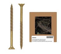 HELPMATE - Universal Screws Countersunk Head 5.0 x 70 Yellow Passivated - Pack of 90 Wood Screws with T-Drive and Partial Thread - Chipboard Screws for Indoor and Protected Outdoor Use