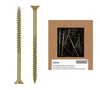 HELPMATE - Universal Screws Countersunk Head 5.0 x 80 Yellow Passivated - Pack of 75 Wood Screws with PZ 2 Drive and Partial Thread - Chipboard Screws for Indoor and Protected Outdoor Use