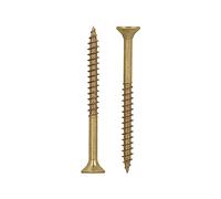 HELPMATE - Universal screws, countersunk head, 5.0x60, yellow passivated - 200 pieces Wood screws with T-drive and partial thread - Chipboard screws for indoor use and protected outdoor areas