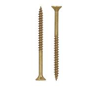 HELPMATE - Universal screws, countersunk head, 5.0x70, yellow passivated - 180 pieces Wood screws with T-drive and partial thread - Chipboard screws for indoor use and protected outdoor areas