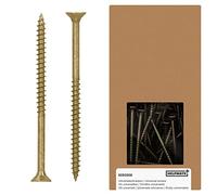 HELPMATE - Universal screws, countersunk head, 5.0x80, yellow passivated - 150 pieces Wood screws with PZ 2 drive and partial thread - Chipboard screws for indoor use and protected outdoor areas