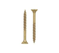 HELPMATE - Universal Wood Screws, Countersunk Head 4.0 x 40 mm, Pack of 450, Yellow Passivated Steel, T-Drive, Cone Point, Partially Threaded, Indoor & Protected Outdoor Use