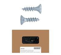 HELPMATE - Wood Connector Screws 4.0 x 16 mm Galvanised - Pack of 250 Universal Screws Countersunk Head with PZ2 Drive and Full Thread - For Attaching Fittings to Wood