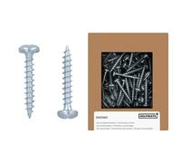 HELPMATE - Wood Connector Screws 4.0 x 25 Galvanised - Pack of 250 Universal Screws with PZ2 Drive and Full Thread - For Attaching Fittings to Wood