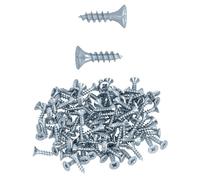 HELPMATE - Wood connector screws 4.0x16 mm electro-galvanized - 100 pieces Universal screws Countersunk head with PZ2 drive and full thread - for fastening fittings to wood