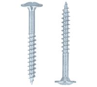 HELPMATE - Wood Connector Screws Flat Head 4.5 x 40 Galvanised - Pack of 250 Wood Screws with PZ2 Drive and Cutting Notch - For Attaching Metal Fittings to Wood