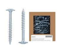 HELPMATE Wood Connector Screws Flat Head 4.5 x 40 mm Galvanised Pack of 100 Wood Screws with PZ2 Drive and Cutting Notch for Attaching Metal Fittings to Wood