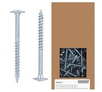 HELPMATE - Wood Connector Screws Flat Head 4.5 x 50 Galvanised - Pack of 250 Wood Screws with PZ2 Drive and Cutting Notch - For Attaching Metal Fittings to Wood