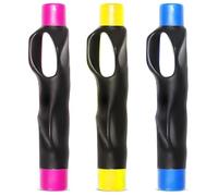 Helps Keep Right Grip, Rubber Golf Club Swing Stick, 3 Pcs Golf Grip Trainer Aid, Shimmering Pouch Includes, Special Groove Design