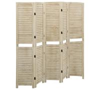helsa wood paulownia 5 panels 175cm x 165cm room divider