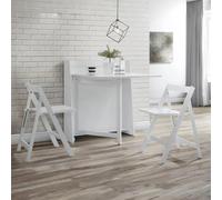 Helsinki Compact Dining Set - 2 Seater - 80cm - 2 Folding Chairs - White
