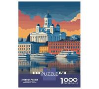 Helsinki, Finland Cityscape Illustration Jigsaw Puzzle 1000 Pieces, Historic Square Architecture, 1000 Pieces for Adults, Birthday Gift for Adults, Screen-Free Fun, 70x50cm/1000pcs