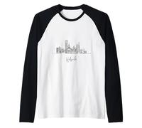 Helsinki Finland Skyline Europe Travel Souvenirs Raglan Baseball Tee