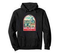Helsinki Finland Travel Art Emblem Vintage Pullover Hoodie