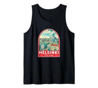Helsinki Finland Travel Art Emblem Vintage Tank Top